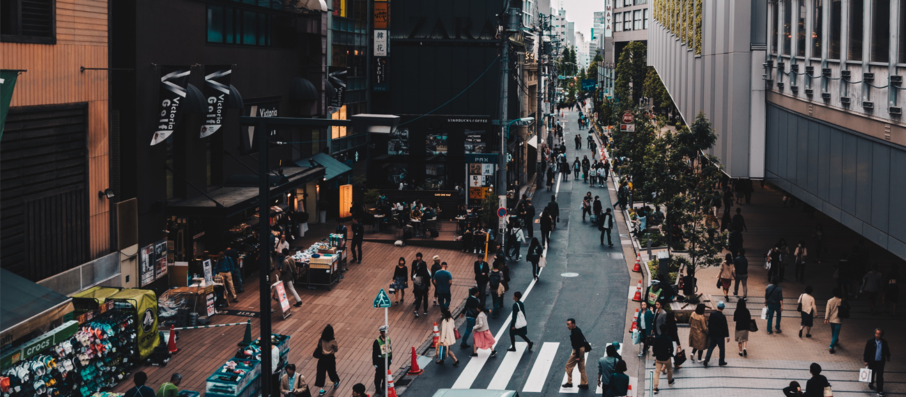 bustling street in a UK metropolis