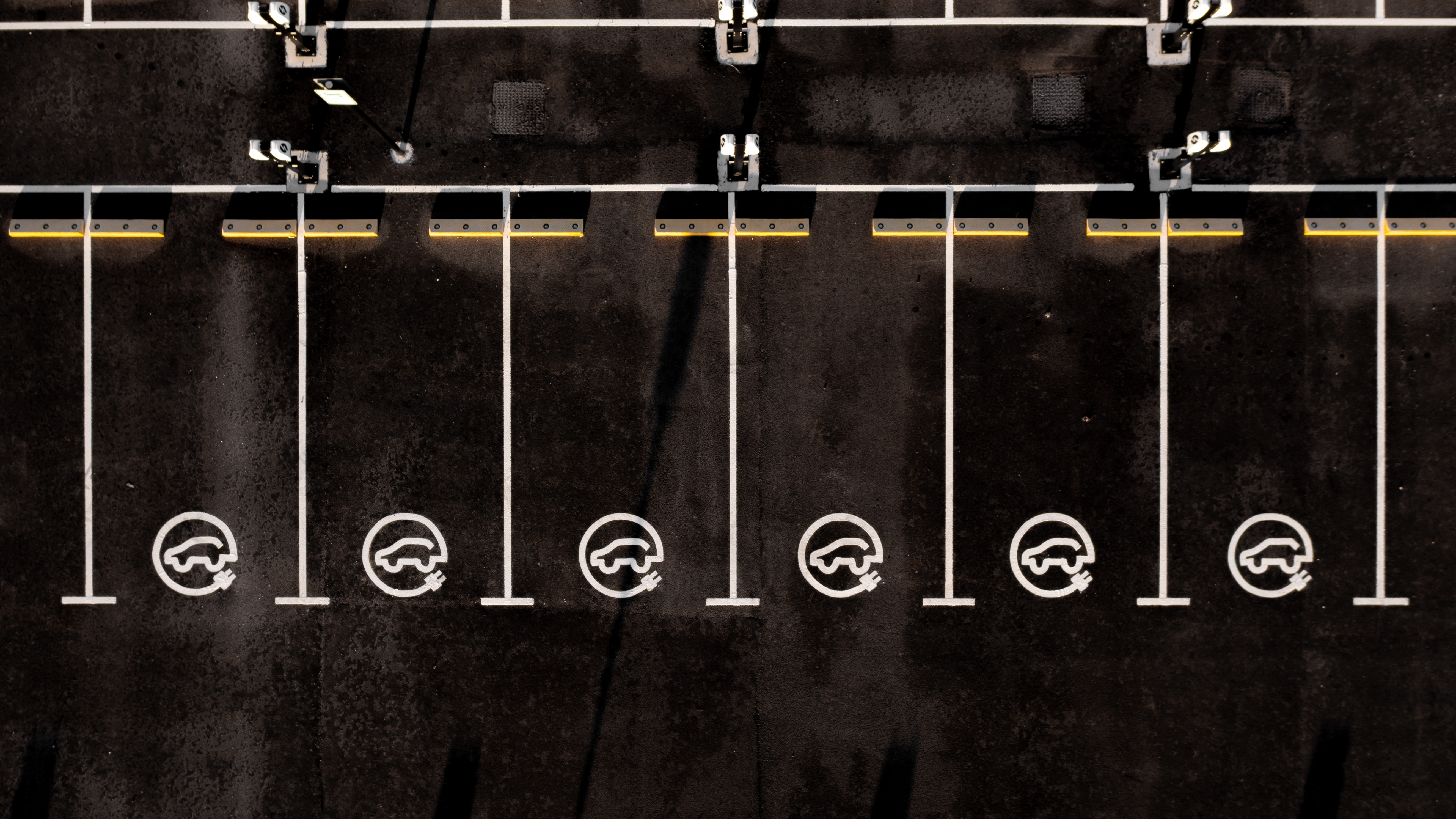 Commercial car park with electric vehicle charging points