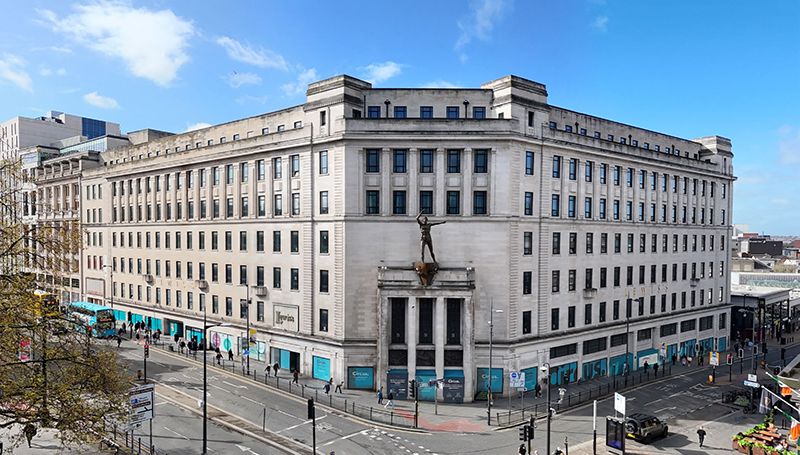 The iconic Lewis Building in Liverpool