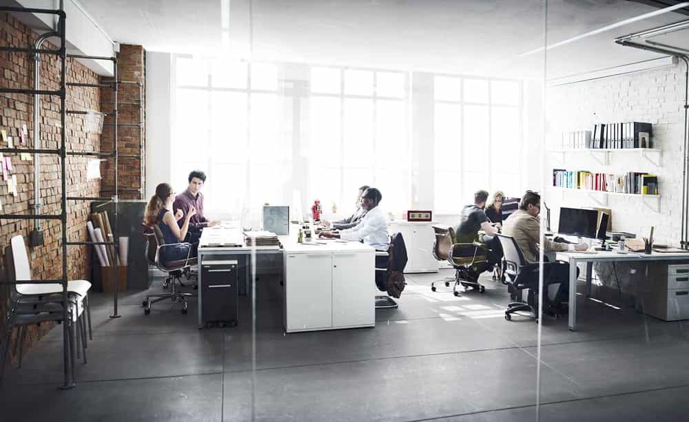 An image of people working in an office