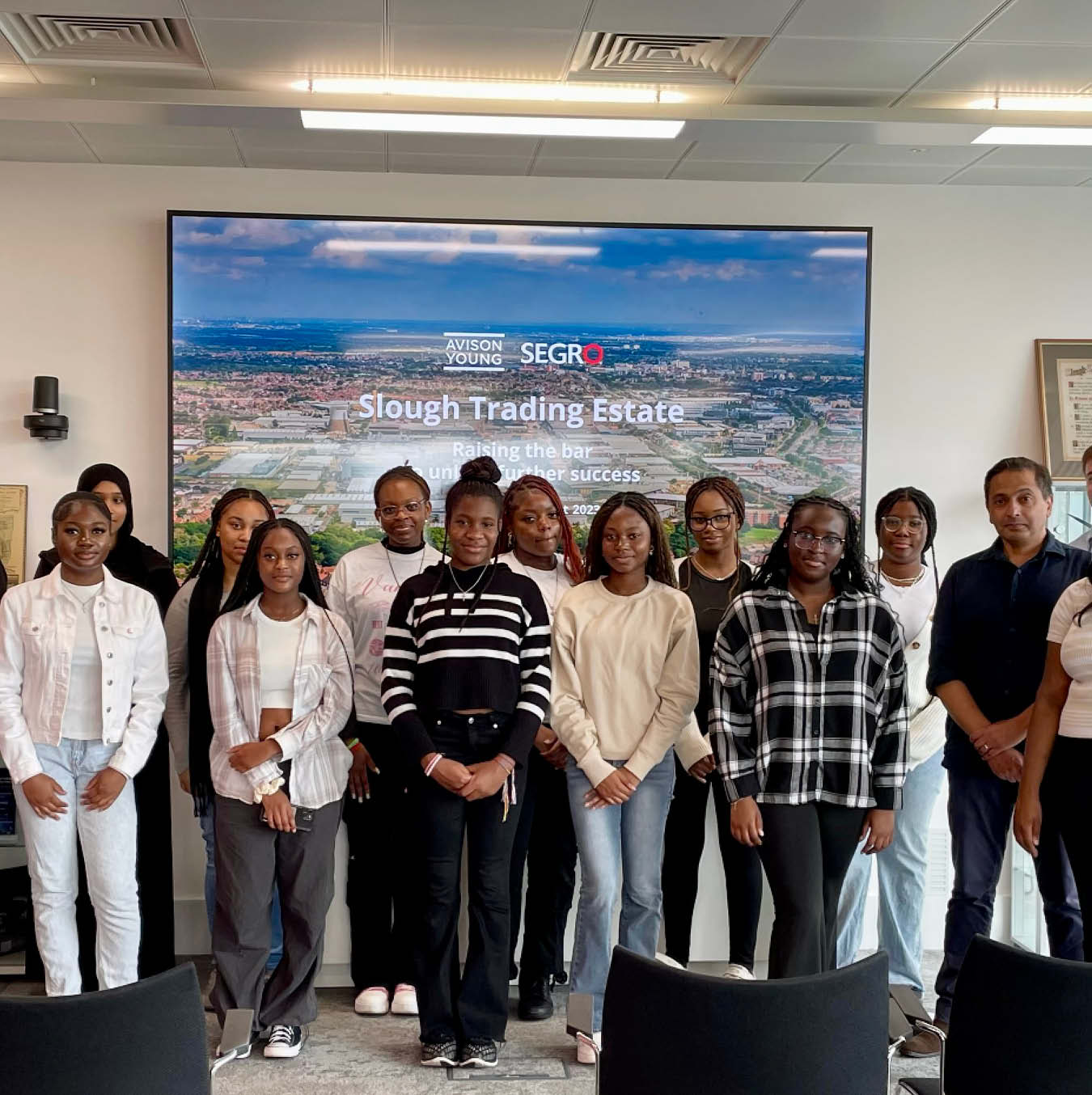 A group of young people taking part in the Slough Trading Estate scheme
