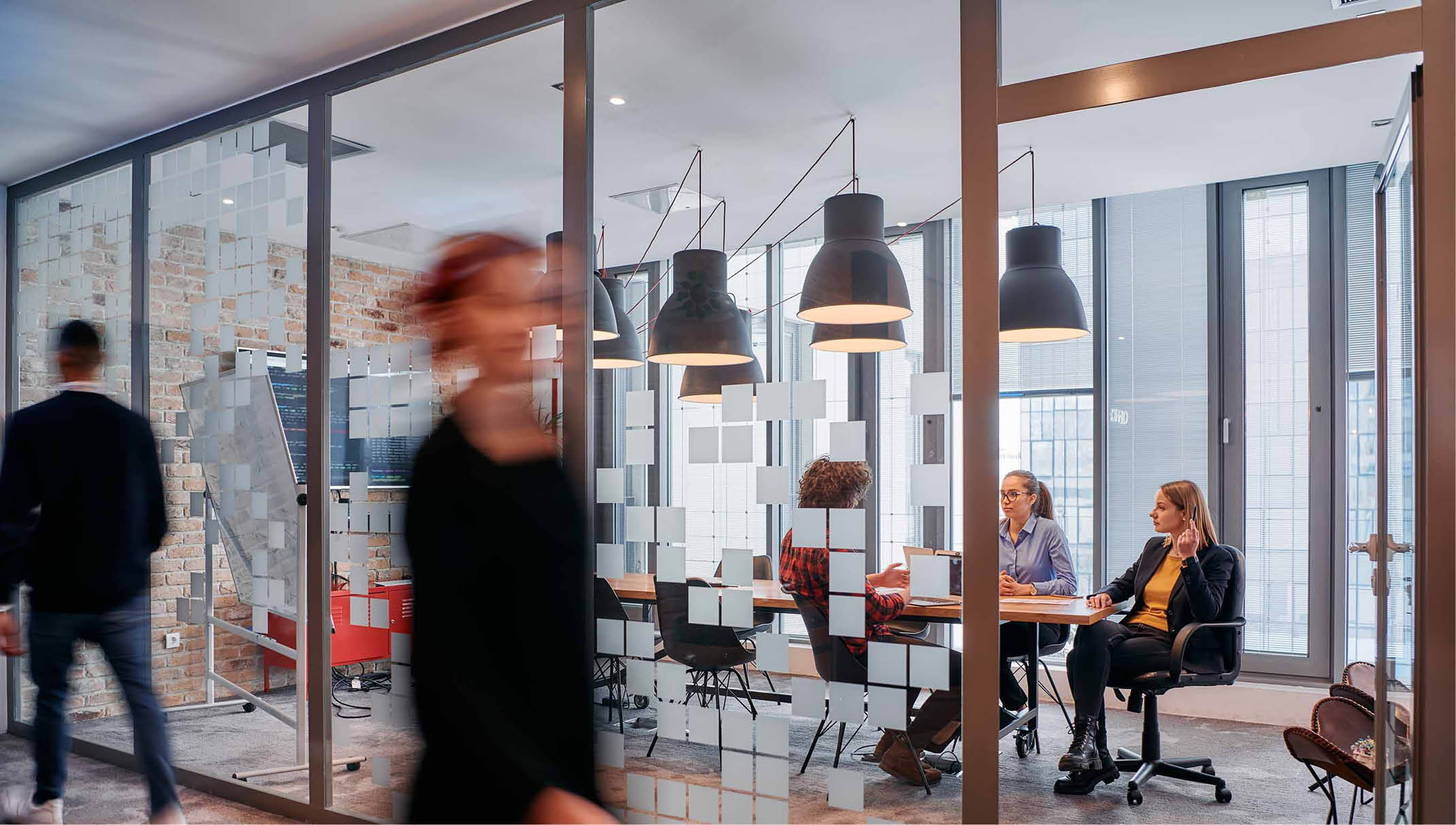 People working in a modern office