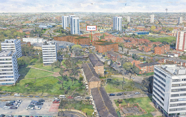 Ladywood North view - proposed watercolour Rev A