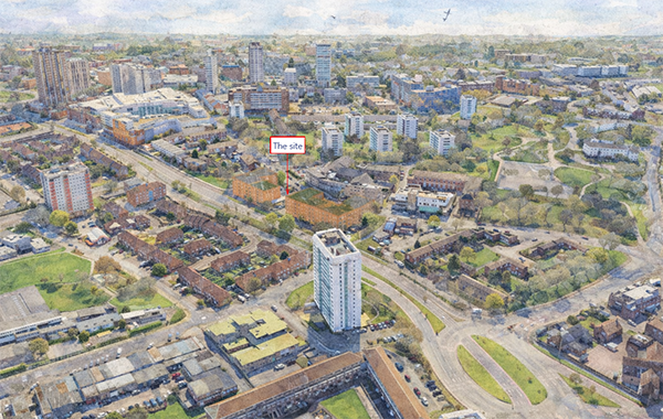 Ladywood South view - proposed watercolour Rev A