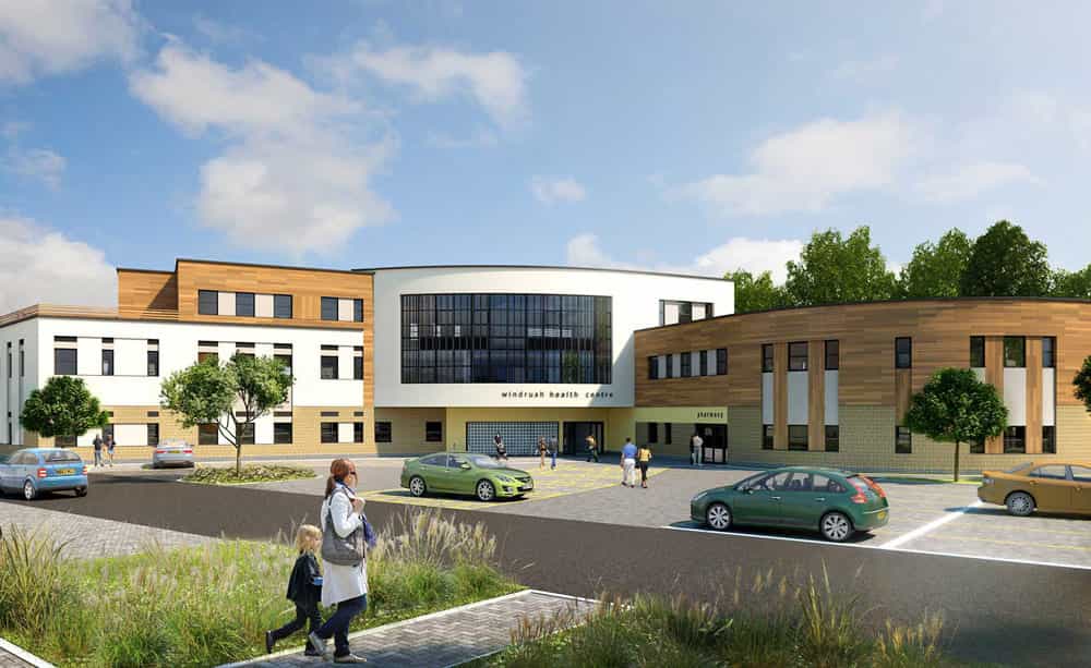 A CGI image of a new healthcare building