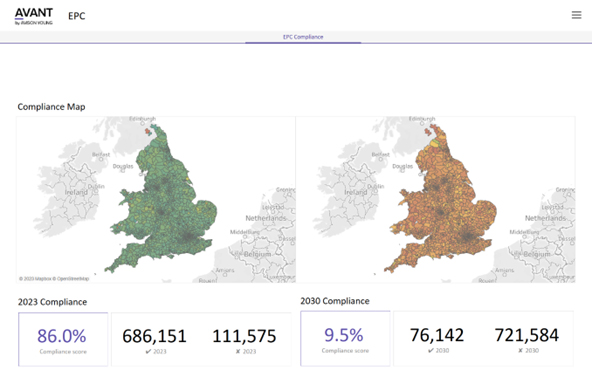 EPC compliance map from 2023 to 2030