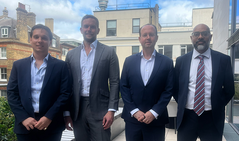 The new head of Hotel Capital Markets pictured with colleagues