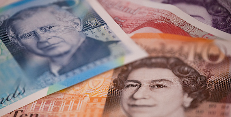 An image of sterling banknotes
